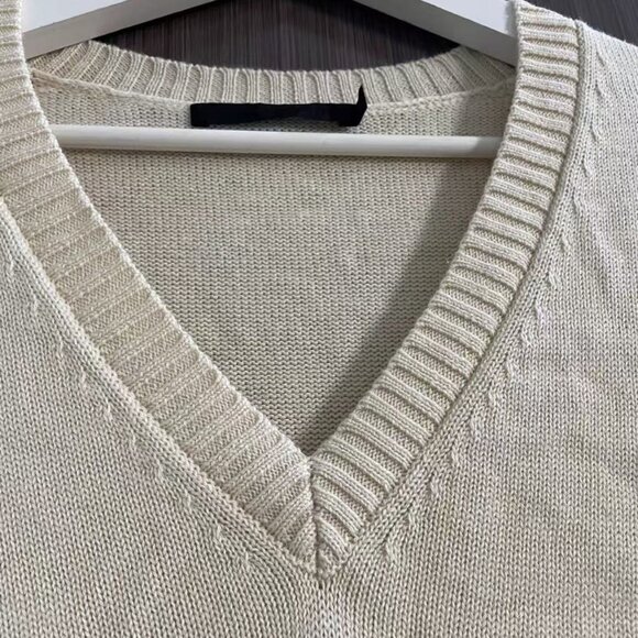 Jenni Kayne Simone V-Neck Sweater XS/S/M Ivory Off White Wool Quiet Lux - Picture 5 of 9